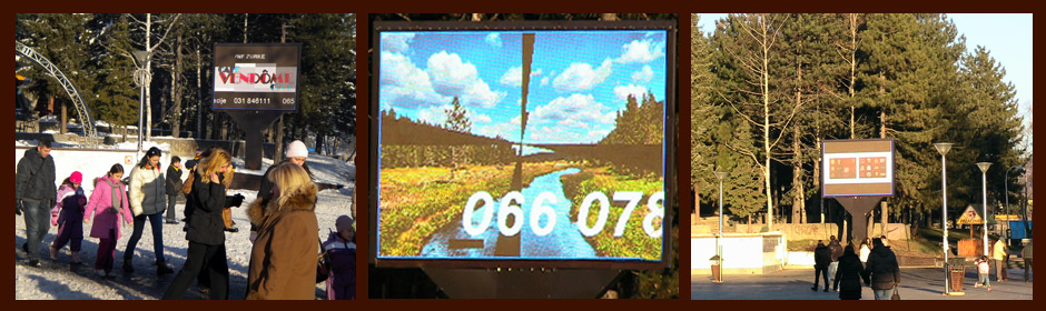 LED Displej (display) )se nalazi pored bine gde se održavaju mnogobrojne manifestacije za stotine hiljada posetilaca tokom cele godine.